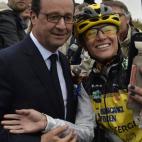 En una etapa del Tour, en julio.