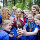 Con un grupo de girls scouts en abril.