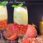 Piña, granadas, cava, azúcar, agua mineral y hojas de menta son los ingredientes necesarios para preparar esta receta. Consulta aquí los pasos.