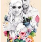 Se inspiró pensando "en una pareja envuelta en las flores de la primavera que se acerca y mirando de frente hacia el mismo lugar" (Beatriz Ramos, Naranjalidad).