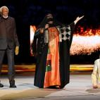 Morgan Freeman durante una parte de la inauguraci&oacute;n.