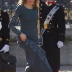 Doña Letizia, durante la celebración de la Pascua Militar, a la que asisten representantes de las instituciones del Estado, los tres Ejércitos y la Guardia Civil.