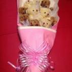 Las flores son más típicas, pero se marchitan. Este ramo de 13 ositos de peluche, en cambio, durará para siempre. El papel rosa y el lazo rosa brillante realza el romanticismo de la ocasión. Mide medio metro de largo, así que tampoco es imp...