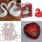 Nada dice más sobre los ocupantes de una casa (y el amor que se profesan) que la decoración. Así que para los que quieran restregar pastelosamente a sus visitas que se quieren más que nadie hay todo tipo de figuras, desde angelitos que sosti...