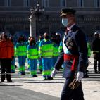 King Felipe VI of Spain arrives for Spain's National Day ceremony at the Royal Palace in Madrid on October 12, 2020. - Festivities were (Photo by Kiko Huesca / POOL / AFP) (Photo by KIKO HUESCA/POOL/AFP via Getty Images)