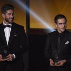 El futbolista del Real Madrid Sergio Ramos y el jugador del Bayern de Munich Philipp Lahm