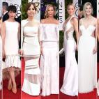 Fila superior (de izquierda a derecha): Emmanuelle Chriqui, Louise Roe, Julia Louis Dreyfus, Felicity Huffman, Emily Blunt, Tina Fey y Sienna Miller. Fila inferior (de izquierda a derecha): Salma Hayek. Amelia Warner, Lilliana Vazquez, Kriste...