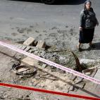 Los efectos de un cohete lanzado desde Gaza a Ashdod, Israel, este lunes.