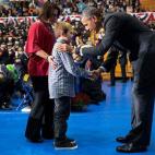Oct. 4, 2015 "The President greets families of firefighters during the reading of names at the National Fallen Firefighters Memorial Service at Mount Saint Mary's University in Emmitsburg, Md." (Official White House Photo by Pete Souza)