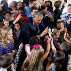July 25, 2015 "I love looking at all the individual faces in this photograph of the President greeting children at the U.S. Embassy in Nairobi, Kenya." (Official White House Photo by Pete Souza)