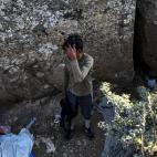 Un desplazado en Van, tras dormir un rato.