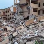 El edificio, tras el derrumbe