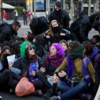 Corte de tr&aacute;fico por el 8-M en Barcelona