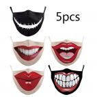 5 piezas de mascarillas reutilizables con impresi&oacute;n de sonrisas. 10,59 euros. ﻿