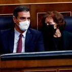 El presidente y la vicepresidenta primera del Gobierno, Pedro S&aacute;nchez y Carmen Calvo.