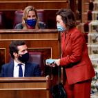 El l&iacute;der del PP, Pablo Casado, y la portavoz parlamentaria, Cuca Gamarra.