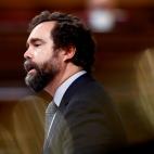 El portavoz de Vox, Iv&aacute;n Espinosa de los Monteros, interviene en la segunda y &uacute;ltima sesi&oacute;n del debate.