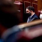 El l&iacute;der de Vox, Santiago Abascal y su portavoz parlamentario Iv&aacute;n Espinosa de los Monteros.