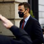 Pedro S&aacute;nchez a su llegada al Congreso.
