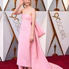 Nominada a Mejor Actriz por Lady Bird, con un dise&ntilde;o de Calvin Klein.