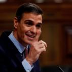 El presidente del Gobierno, Pedro S&aacute;nchez, durante su intervenci&oacute;n.