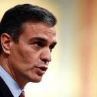 Pedro Sánchez durante su intervención en el debate.