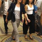 La portavoz de Unidos Podemos, Irene Montero, a su llegada.