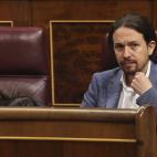 Iglesias, durante la intervenci&oacute;n de Montero.