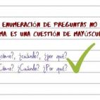 Es m&aacute;s una cuesti&oacute;n de uso de may&uacute;sculas. &ldquo;Las preguntas enumeradas se pueden unir con coma o punto y coma (e ir con min&uacute;scula inicial) o sin ning&uacute;n signo (e ir con may&uacute;scula inicial)", explica Rom...