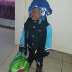 "Él decidió que quería ponerse su camiseta en su cabeza. Porque le dije que no podía hacerlo".