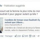 Los anuncios empiezan a llegar en el suministro de noticias. Están marcados por las palabras "patrocinado" y "publicación sugerida". Este tipo de publicidad, muy criticado, desaparecerá en los meses siguientes.