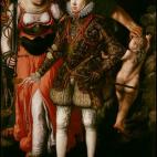 Felipe III, El piadoso. Se le conocía así "porque rezaba nueve rosarios al día, uno por cada mes que Jesucristo pasó en el vientre de su madre", según un artículo sobre motes de reyes en Muy interesante. Obra de Justus Tiel, Alegoría de ...