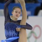 Russia's Julia Lipnitskaia performs in the Women's Figure Skating Team Short Program at the Iceberg Skating Palace during the 2014 Sochi Winter Olympics on February 8, 2014. AFP PHOTO / ALEXANDER NEMENOV (Photo credit should read ALEXAND...