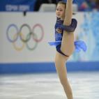 Russia's Julia Lipnitskaia performs in the Women's Figure Skating Team Short Program at the Iceberg Skating Palace during the 2014 Sochi Winter Olympics on February 8, 2014. AFP PHOTO / ALEXANDER NEMENOV (Photo credit should read ALEXAND...
