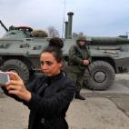 Un 'selfie' en medio del conflicto.