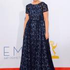 Lena Dunham arrives at the 64th Annual Primetime Emmy Awards at the Nokia Theatre on Sept. 23, 2012, in Los Angeles.