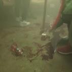 Sangre en el suelo de la estación de Brooklyn