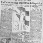 Al día siguiente, acompañado por una ilustración que daba vítores a la República, se podían leer los siguientes titulares: "Jornada gloriosa"; "El Pueblo la trajo y el Pueblo la defenderá"; y "Júbilo indescriptible del pueblo español".