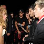 NEW YORK, NY - AUGUST 25: (EXCLUSIVE COVERAGE) Lady Gaga and One Direction attend the 2013 MTV Video Music Awards at the Barclays Center on August 25, 2013 in the Brooklyn borough of New York City. (Photo by Kevin Mazur/WireImage for MTV)