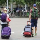Turistas en La Barceloneta.