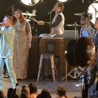 NEW YORK, NY - AUGUST 25: (L-R) Mary Lambert, Macklemore and Ryan Lewis performs during the 2013 MTV Video Music Awards at the Barclays Center on August 25, 2013 in the Brooklyn borough of New York City. (Photo by Rick Diamond/Getty Images for MTV)