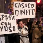 Manifestación en favor de Ayuso y en contra de Casado.