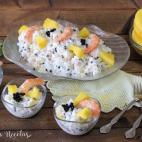 ▶️ Ingredientes: 100 gramos de arroz largo, 100 gramos de gambas o langostinos cocidos, dos o tres rodajas de pi&ntilde;a, 1/2 tarrito de falso caviar (huevas de lumpo o similar), salsa rosa (receta, aqu&iacute;) o mayon...