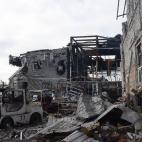 Parte de la terminal destrozada.