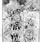 El dúo se viste estilo Conan el bárbaro en esta ocasión, Sancho Panza mejora su montura de un asno a un jabalí malencarado y, al estar la onda de su señor, le ayuda a quemar el molino.