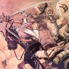 Esta ilustración llena de movimiento traslada directamente el libro a las viñetas, sin reinterpretación ni modernización.