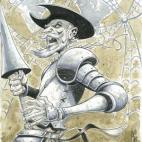 El hidalgo, cercado por los molinos y muy cabreado.