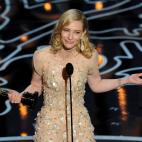 Blanchett agradece el premio que ha recibido por 'Blue Jasmine'.