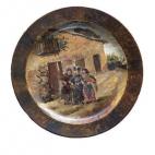 Primera vez que Picasso pintó sobre un plato de cerámica. A Coruña, 1894 Óleo sobre plato de cerámica 37 cm de diámetro Colección privada Fotografía © Colección privada