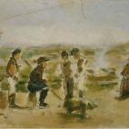 A Coruña, c. 1895 Óleo y Wnta negra a pluma sobre papel estucado 12,8 x 19 cm Donación Pablo Picasso, 1970 Museu Picasso, Barcelona MPB 110.109 Fotografía © Museu Picasso, Barcelona / Gasull